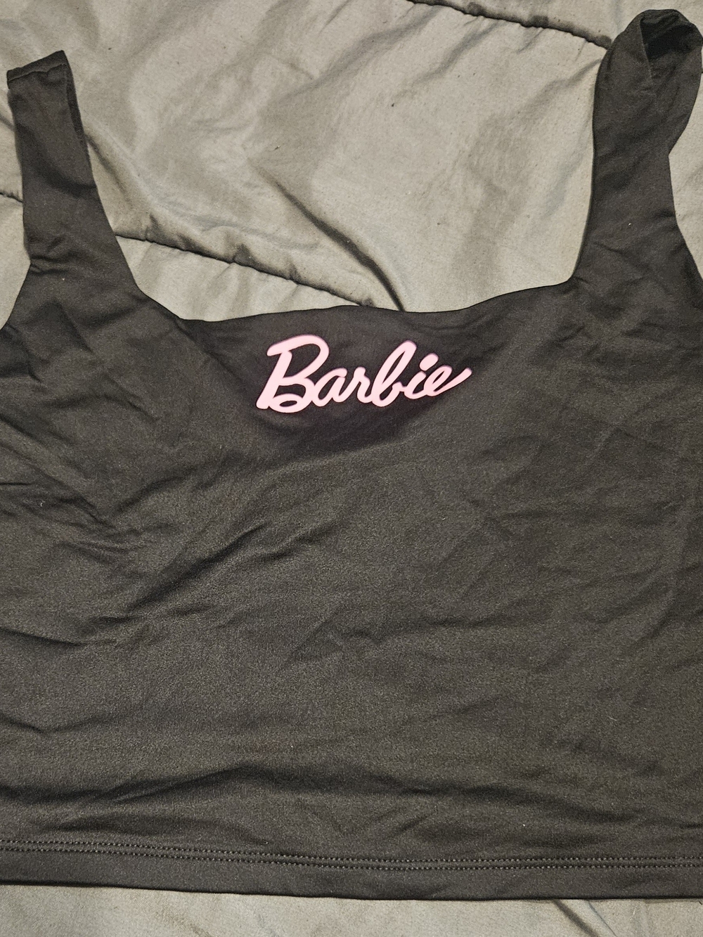 Barbie Black Tank Top with Pink Logo
